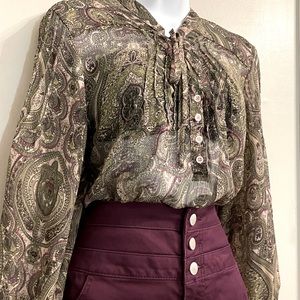 Apt 9 Sheer Paisley BoHo top XL